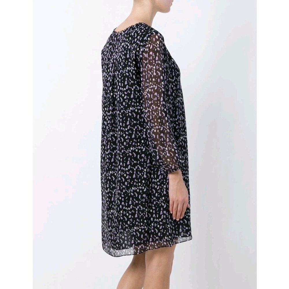 Diane Von‎ Furstenburg black Aria chiffon silk dress women's 0 - Picture 2 of 16